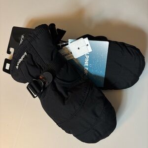 Black Waterproof Mittens gloves youth size medium 7-8